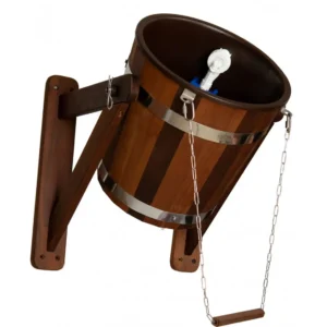 TESLI 20L THERMO BASSWOOD SAUNA SHOWER BUCKET with Plastic Insert