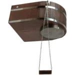 TESLI 45 L Iceberg thermo ash sauna shower, underside view with shower plate and pull chain
