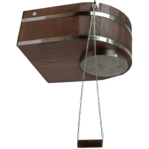 TESLI 45L ICEBERG Thermo Ash Wood Sauna Shower with Stainless Steel