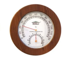TESLI SMALL Sauna Thermometer | Hydrometer with Thermowood Frame