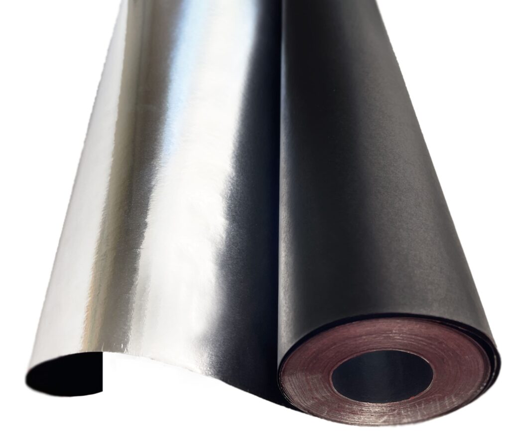 TESLI Sauna Paper Vapour Foil Insulation Roll, on a white background